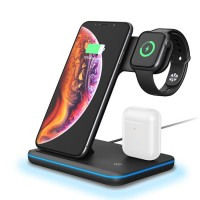 15W/10W Fast charging 3 in 1 Wireless Charger QI Standard for iPhone apple watch for airpods