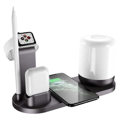 amazon bestseller 4-in-1 charging station wireless charger stand with led light