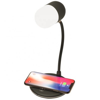 3 in 1 Multifunctional desk lamp wireless charger with passive bluetooth speaker