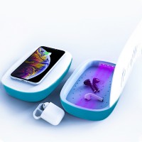 Support wireless charger portable uv-c sanitizer box multi-function uv light cell phone digital product sterilization sterilizer